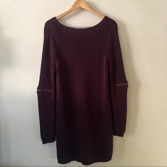 Maroon sweater dress with Zip elbow - Picture 5 of 8